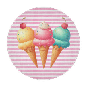 Farbige Eiscreme Schneidebrett