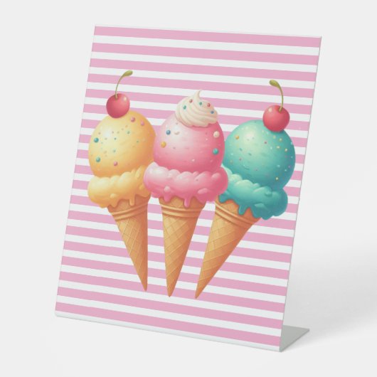 Farbige Eiscreme Sockelschild (Vorderseite)