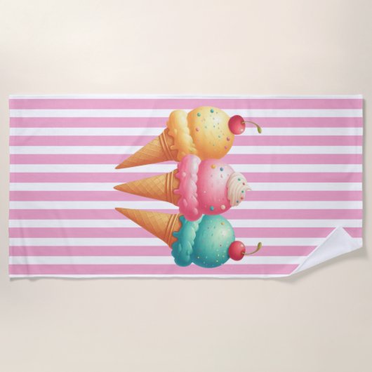 Farbige Eiscreme Strandtuch (Vorderseite)