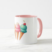 Farbige Eiscreme Tasse (VorderseiteRechts)