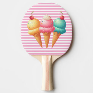 Farbige Eiscreme Tischtennis Schläger