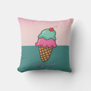 Farbige Eiscreme-Tüten für Mädchen - Personalisier Kissen