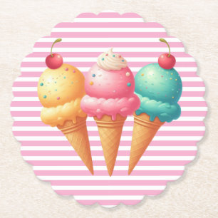Farbige Eiscreme Untersetzer