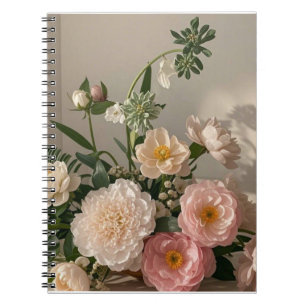 Farbige Elegante Blumen im Vintage-Stil Notizblock