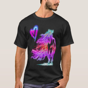 Farbige Elegante Pferd und Herz Klassevolle Equine T-Shirt
