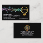 Farbige elektrische Ladung Gold Electrician Bulb Visitenkarte (Vorne/Hinten)