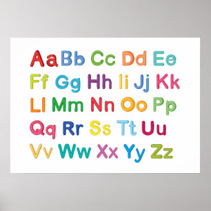 Farbige englische Buchstaben Tutor Poster