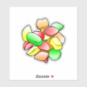 Farbige englische Wine Gums Sticker (Blatt)