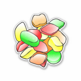 Farbige englische Wine Gums Sticker