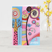 Farbige Enkelin Alter Name Abstrakte Karte (Gelbe Blume)
