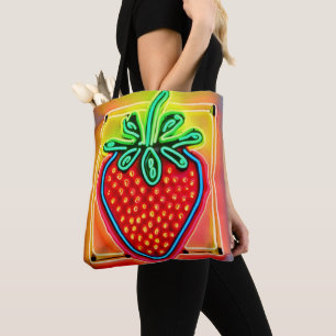 Farbige Erdbeer-Neon-Glow Tasche