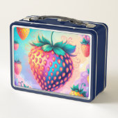 Farbige Erdbeere 1. Klasse Stern 2025 Metall Brotdose (Rückseite)