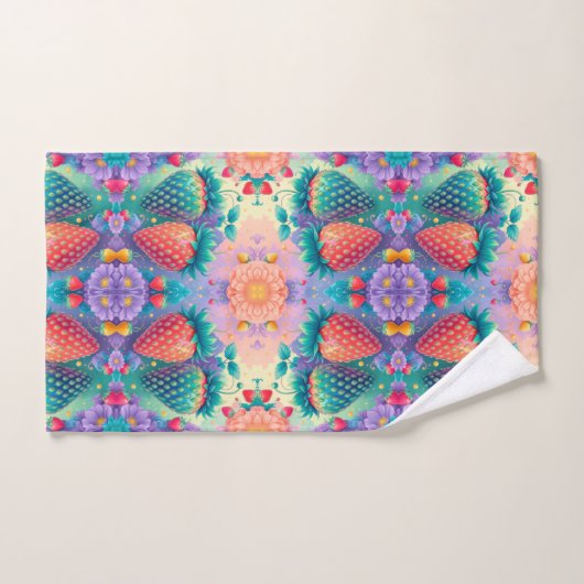 Farbige Erdbeere Badhandtuch Set (Handtuch)