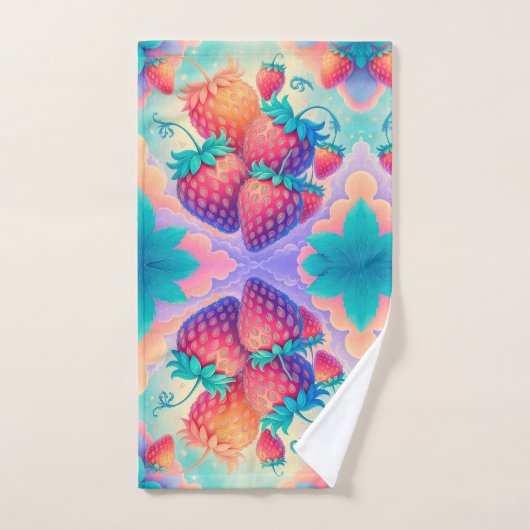 Farbige Erdbeere Badhandtuch Set (Handtuch)