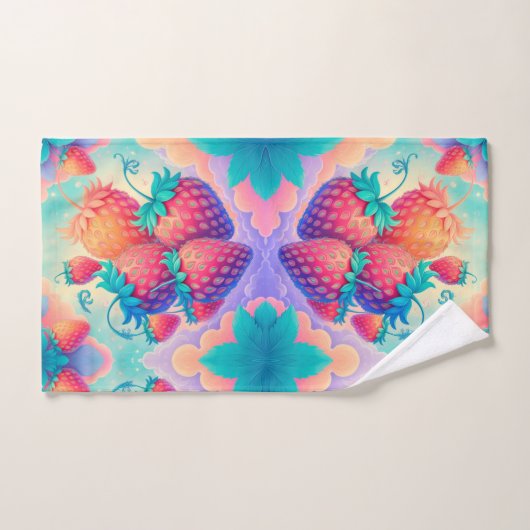 Farbige Erdbeere Badhandtuch Set (Handtuch)