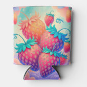 Farbige Erdbeere Dosenkühler (Vorderseite)