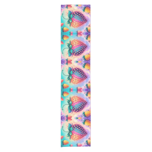 Farbige Erdbeere Kurzer Tischläufer (Vorderseite)