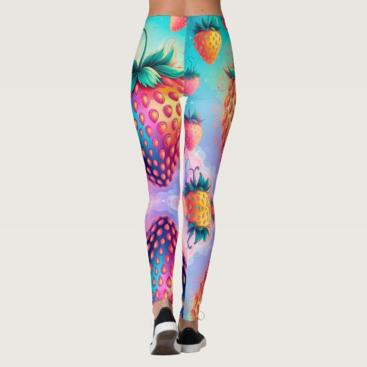 Farbige Erdbeere Leggings (Rückseite)
