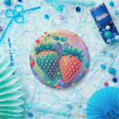 Farbige Erdbeere Pappteller (Party)