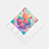 Farbige Erdbeere Serviette (Ecke)