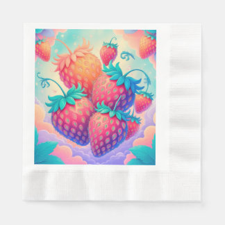 Farbige Erdbeere Serviette