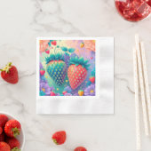 Farbige Erdbeere Serviette (Beispiel)