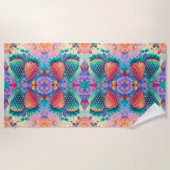 Farbige Erdbeere Strandtuch (Vorderseite)