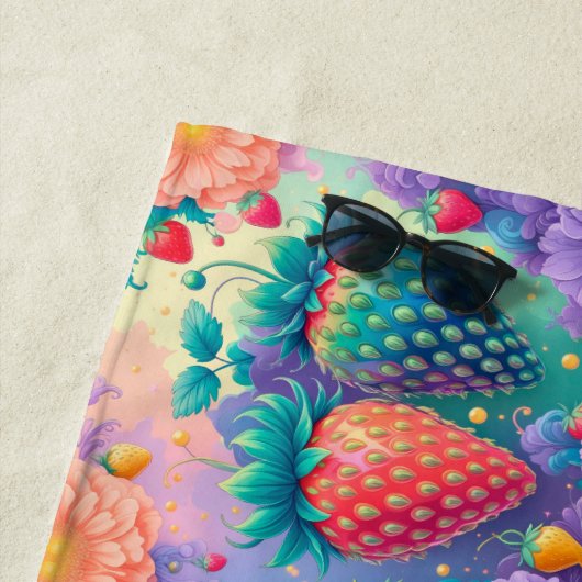 Farbige Erdbeere Strandtuch (Beispiel)