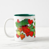 Farbige Erdbeeren personalisierter benutzerdefinie Zweifarbige Tasse (Links)