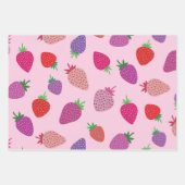 Farbige Erdbeerfelder Geschenkpapier Set (Vorderseite 3)