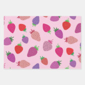 Farbige Erdbeerfelder Geschenkpapier Set (Vorderseite 2)
