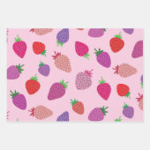 Farbige Erdbeerfelder Geschenkpapier Set (Vorderseite)