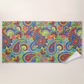 Farbige Ethik-Blumenpaisley-Muster Strandtuch (Vorderseite)
