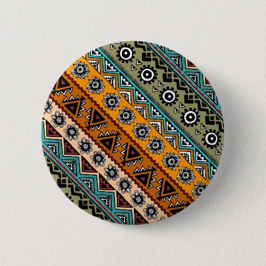 Farbige, ethnisch-aztec-Muster Button (Vorderseite)