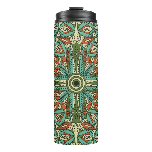 Farbige ethnisch gemusterte Herkunft. Arabesque vi Thermosbecher (Vorderseite)