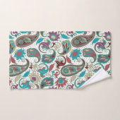 Farbige, ethnisch motivierte Blumenpaisley-Muster Badhandtuch Set (Handtuch)