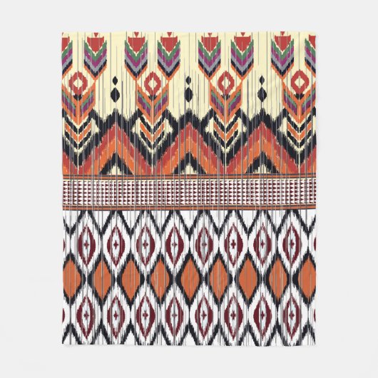 Farbige ethnisch nahtlose Stammesmuster Fleecedecke (Vorderseite)