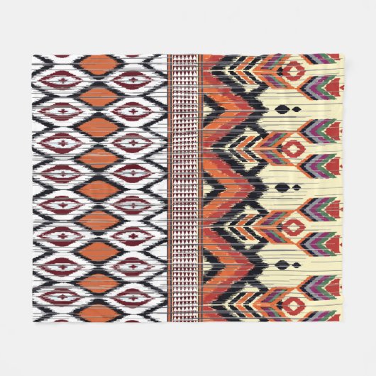 Farbige ethnisch nahtlose Stammesmuster Fleecedecke (Vorderseite (Horizontal))