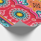 Farbige ethnisch nahtlose Stammesmuster Geschenkpapier (Ecke)