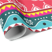 Farbige ethnisch nahtlose Stammesmuster Geschenkpapier (Rolleneckpunkt)