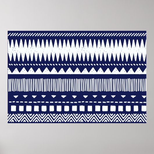 Farbige ethnisch nahtlose Stammesmuster Poster (Vorne)