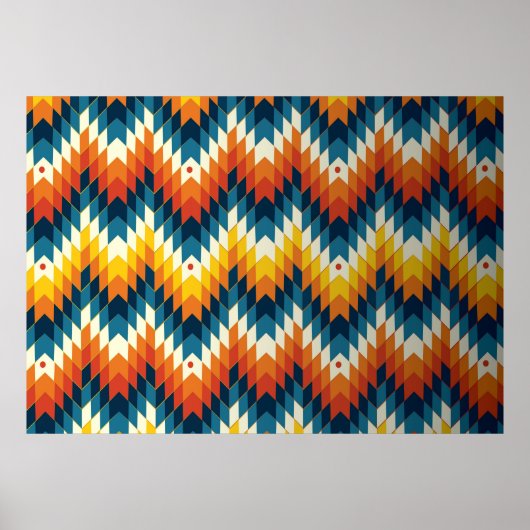 Farbige ethnisch nahtlose Stammesmuster Poster (Vorne)