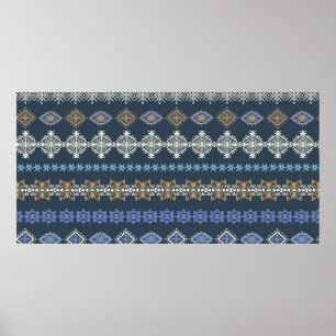 Farbige ethnisch nahtlose Stammesmuster Poster