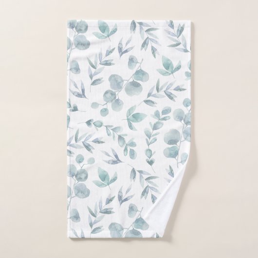 Farbige Eukalyptus-Blätter in rustikalen Farben Badhandtuch Set (Handtuch)