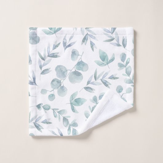 Farbige Eukalyptus-Blätter in rustikalen Farben Badhandtuch Set (Waschlappen)