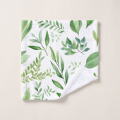 Farbige Eukalyptus-Blätter in rustikalen Farben Badhandtuch Set (Waschlappen)