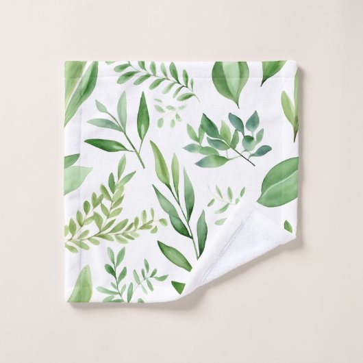 Farbige Eukalyptus-Blätter in rustikalen Farben Badhandtuch Set (Waschlappen)