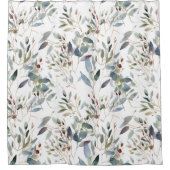 Farbige Eukalyptus-Blätter in rustikalen Farben Duschvorhang (Vorderseite)