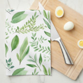 Farbige Eukalyptus-Blätter in rustikalen Farben Geschirrtuch (Viertel Falte)