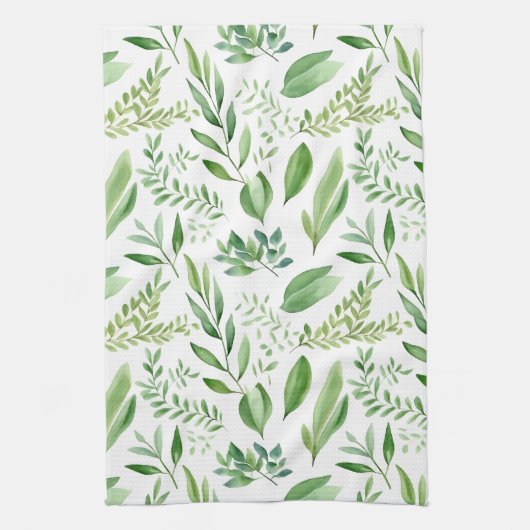 Farbige Eukalyptus-Blätter in rustikalen Farben Geschirrtuch (Vertikal)